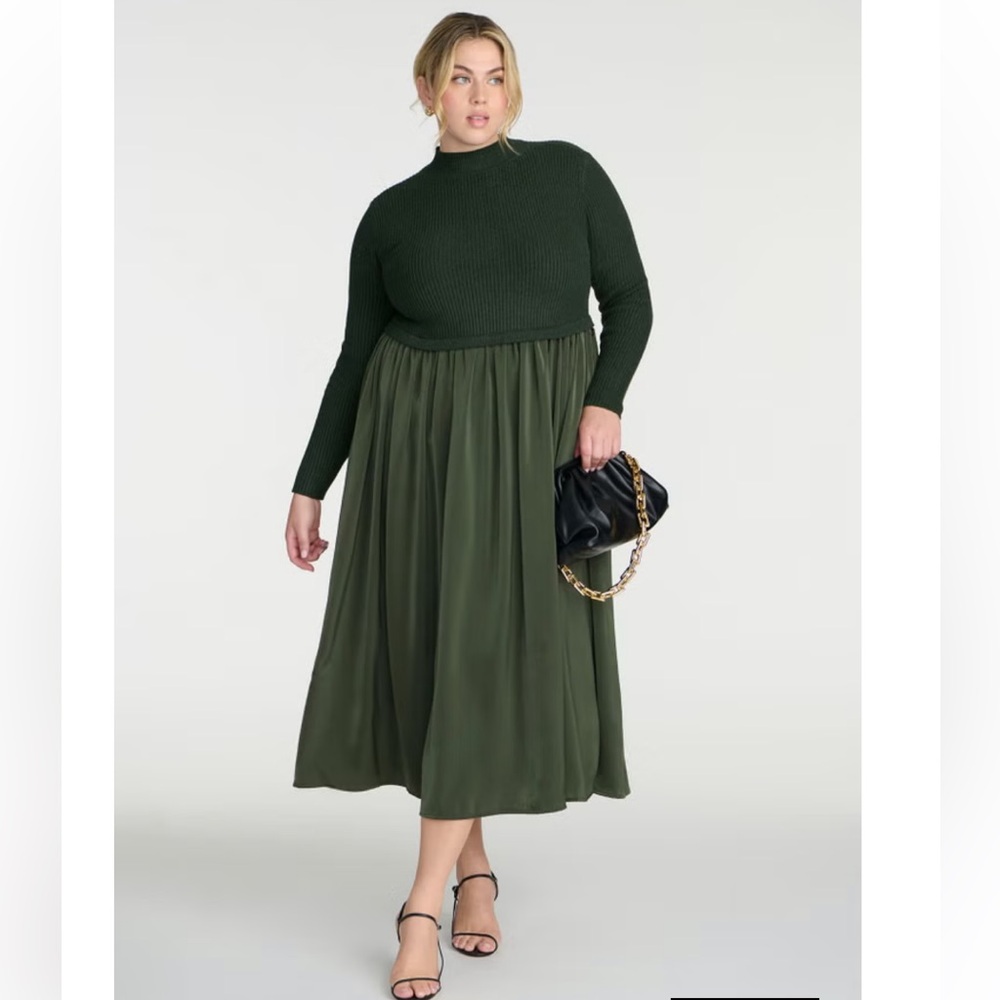 Eloquii Mockneck twofer sweater dress, size 14/16, New with Tags